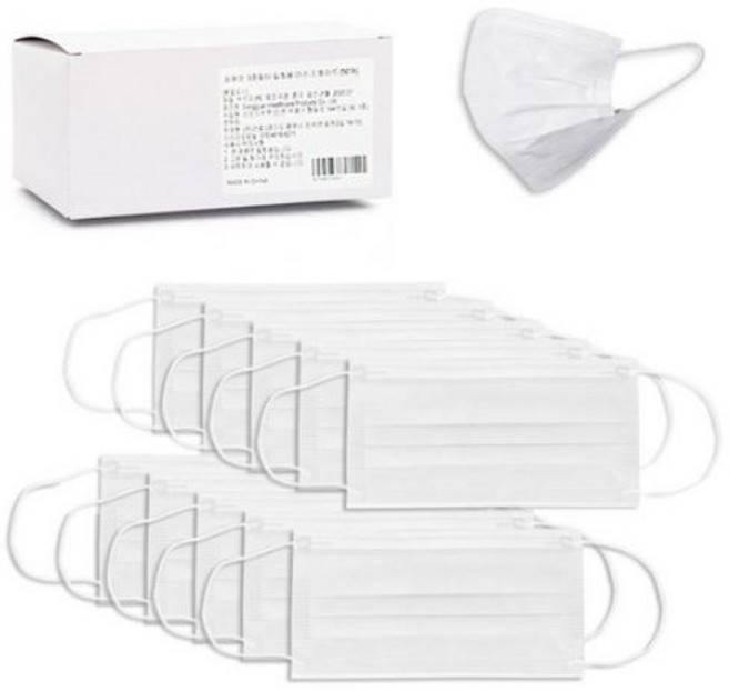 3중필터 일회용 마스크 화이트, 50개입, 6개