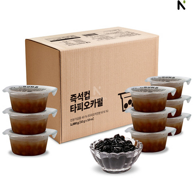 즉석 타피오카 펄 블랙 컵타입 60g x 18개입 [당일발송], 1.08kg, 1개