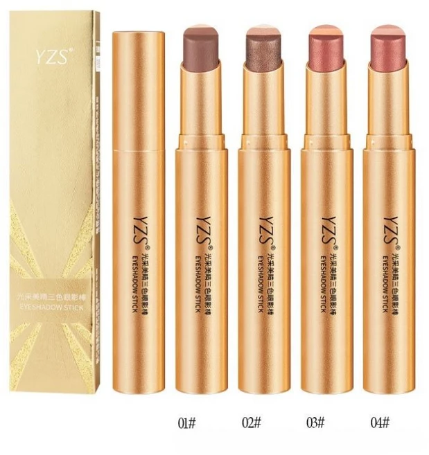 YZS 3색 아이섀도우 스틱 그라데이션 글리터 하이글로스 매트 펄 컨투어링 브라이트닝 원터치 몰딩 4종, 1개, 04# - 쿠팡