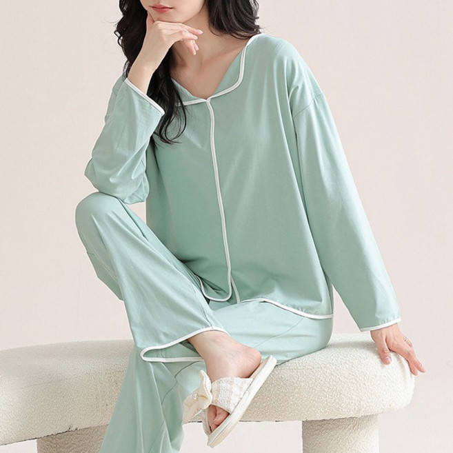 하루핏HARUFIT 모달 캡내장 잠옷 세트 민트