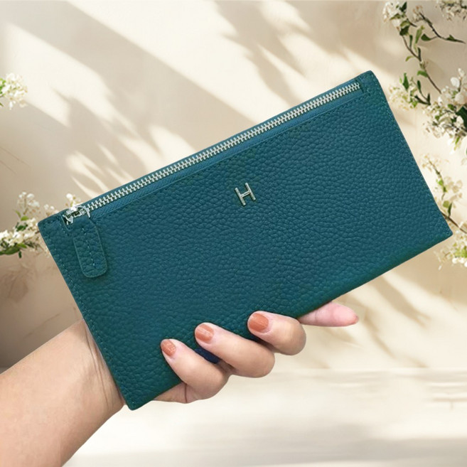 샤샤벨 프리미엄 소가죽 슬림 H 장지갑 고급 가죽 여성 요술 지갑