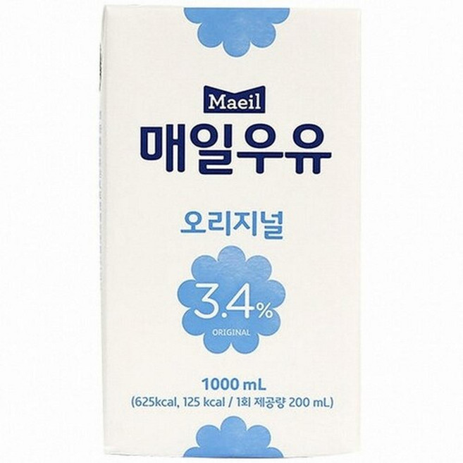 매일유업 매일우유 오리지널 3.4% 멸균, 1L, 4개