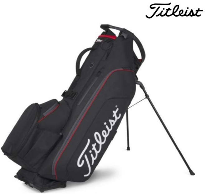 타이틀리스트 2025 하이브리드 5 스탠드백 TB25SX6A 아쿠쉬네트 코리아 정품, 블랙/블랙/레드