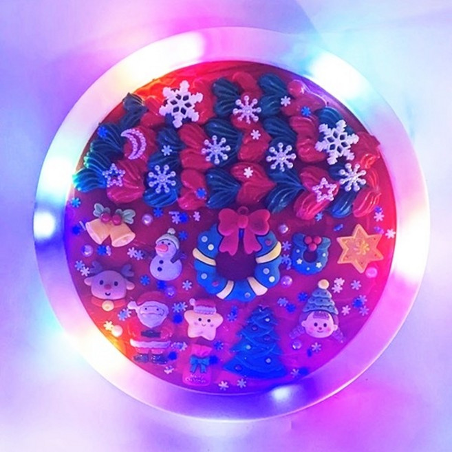 크리스마스 크림클레이 LED액자 DIY 만들기 키트 크리스마스용품 장식 꾸미기세트 데코덴 파츠, 크림클레이LED액자-크리스마스A, 1개