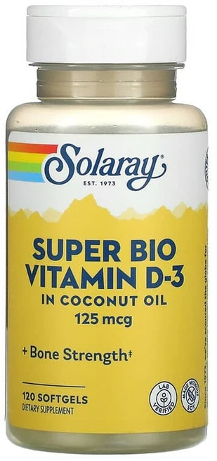 솔라레이 슈퍼 바이오 비타민d 3 5000IU 소프트젤 120정, 1개 - 쿠팡