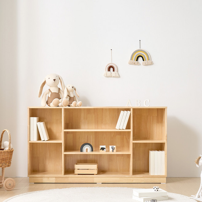 집무드 루시아 유아 장난감 선반 원목 아기 3단 7칸 교구장, 오크