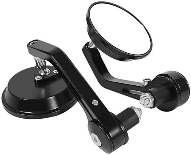 바이크 원형 바엔드 미러 백미러 클래식 네이키드 호환, 블랙, 2개