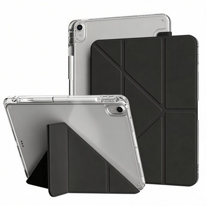 클리어 애플펜슬 수납 태블릿PC 케이스, 1개, 검정색