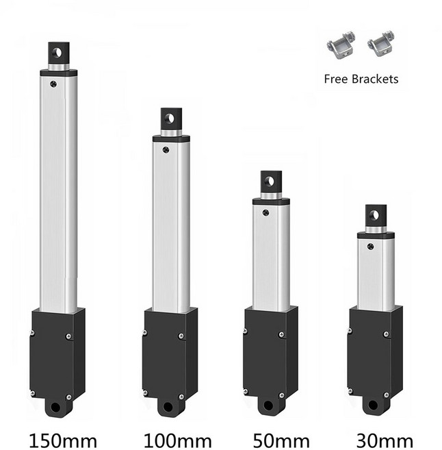 캐비닛 오프너 소형 액추에이터 브래킷포함 선형 12V 최대 전기 33LBS 30MM 미니 스트로크, Load 20N, Stroke 150mm, 1개