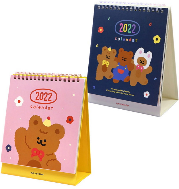 댄싱베어 2022 탁상 캘린더 5000원X4개, 댄싱베어 2022 탁상 캘린더 (5000원X4개)
