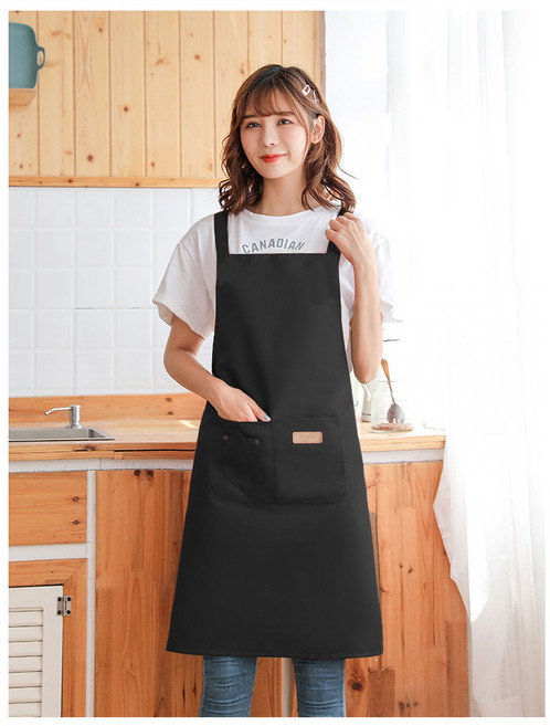 모올글래드 H형 생활방수 앞치마 식당 주방 카페 바리스타 앞치마 로고 자수 나염 가능, H형 빅사이즈 생활방수 앞치마(블랙), 1개