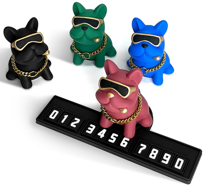 카엔 불독(피규어) 논슬립주차번호판 (피규어), 1개, 블랙 느와르