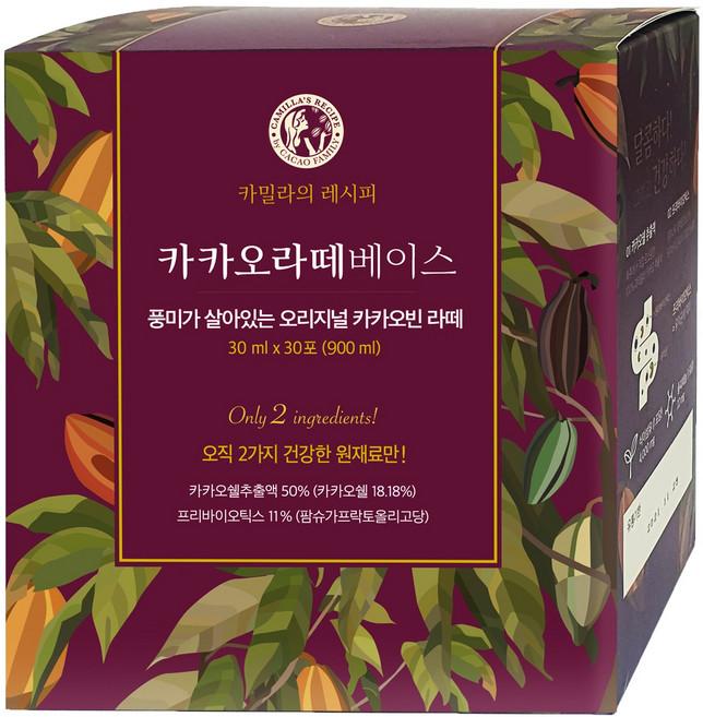 카카오패밀리의 달콤 프리바이오틱스 카카오라떼베이스 분말, 카카오라떼 베이스 30포, 1개, 30개입