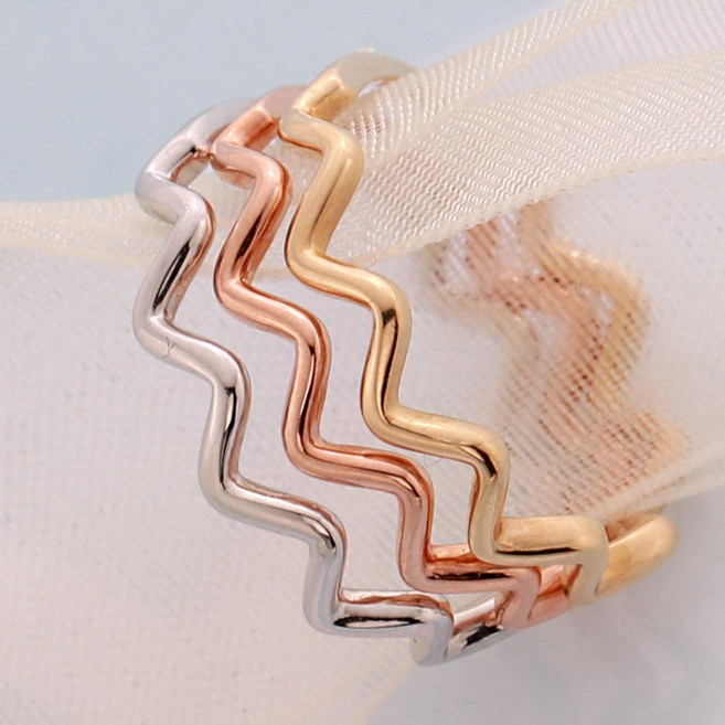 14k 18k 웨이브 삼색 가드링