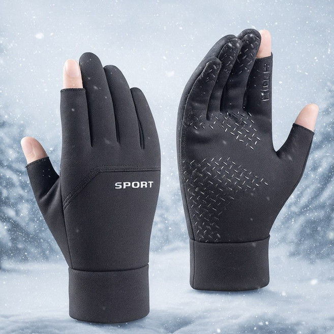 HK 라이딩 손가락 터치 라이더 겨울 장갑, 검정