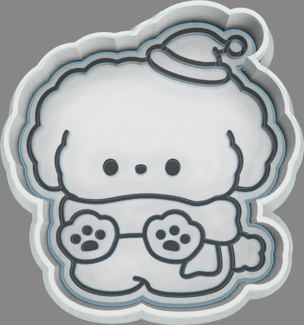 크리스마스 산타모자 강아지 고양이 쿠키틀 쿠키커터, 1개, 산타모자강아지