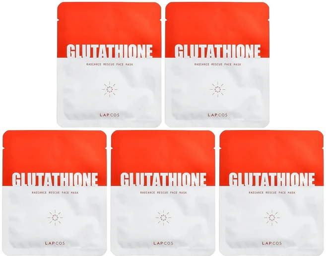 라프코스 글루타티온 래디언스 레스큐 뷰티 페이스 마스크 5매 각 26g LPC-02551 - 쿠팡