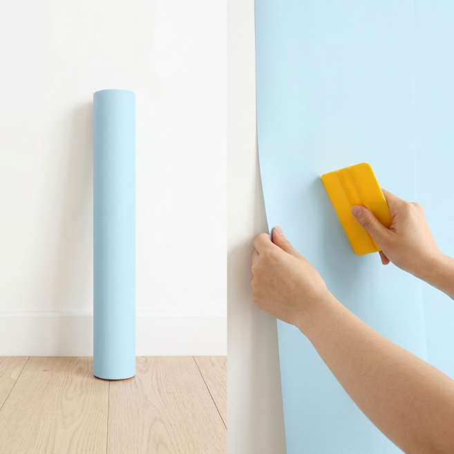 생활연구소 붙이는 벽지 셀프 도배 시트지, 라이트블루