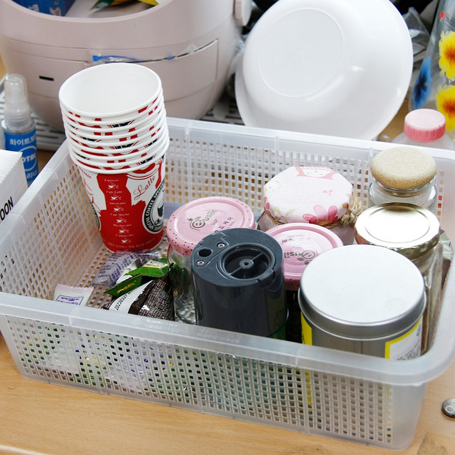 라이프존 사각 주방 수납장 정리 양념통 컵 접시 설거지 뚜껑 바구니 10P