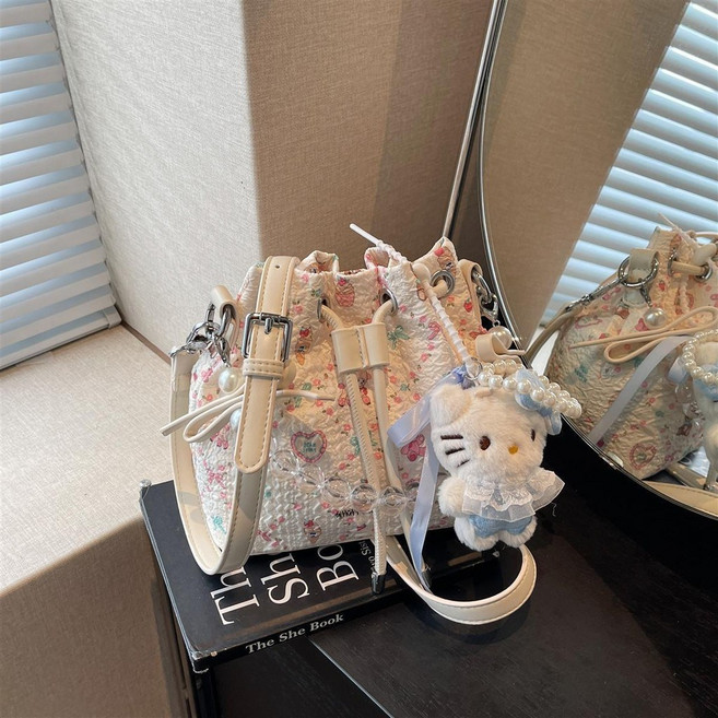 艾米兔 手提包 甜美印花質感百搭手提斜挎包