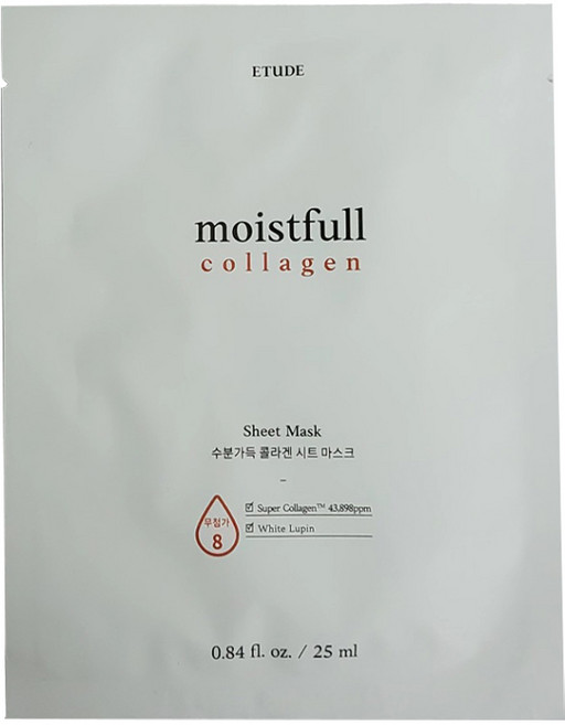 에뛰드하우스 수분가득 콜라겐 시트마스크 25ml, 1개입, 1개