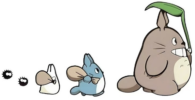 미리아 차량용 스티커 이웃집 토토로 데코 스티커, 2개, 오른쪽으로 향한 토토로