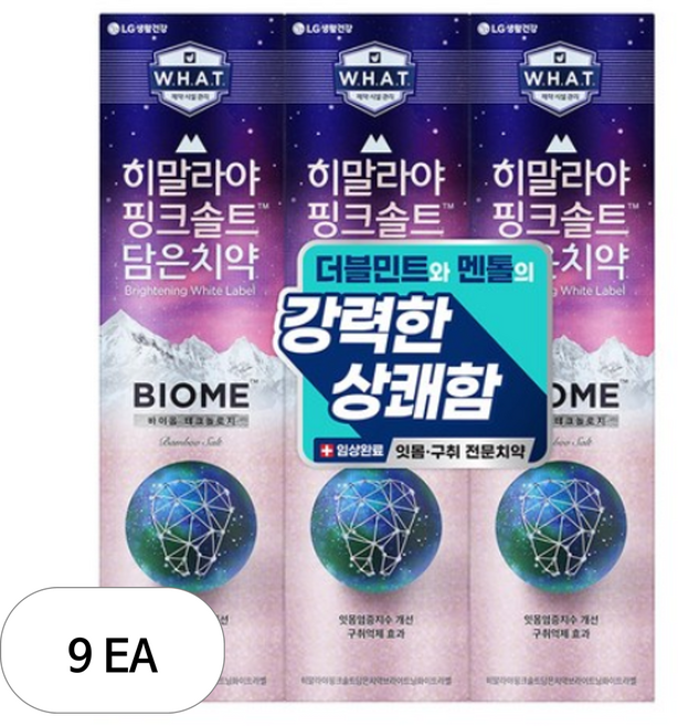 히말라야핑크솔트 바이옴 잇몸 구취전문 치약, 160g, 9개