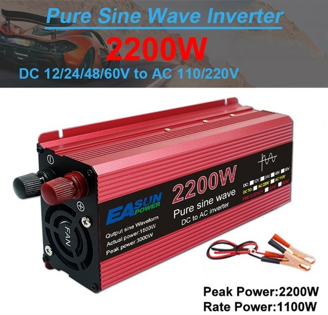 솔라컨트롤러 태양광발전기 컨트롤러 인버터 순수 사인파 12v dc to ac 220v, 2200w, 24v, 220-224v 60hz, 1개