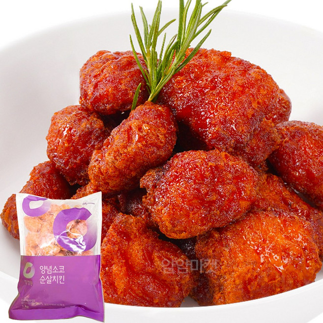 [얌얌마켓] 청정원 양념소코 순살치킨 1kg (아이스팩+드라이아이스 포함)