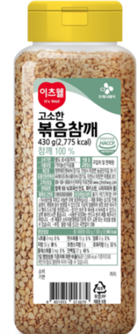 이츠웰 볶음참깨, 430g, 3개