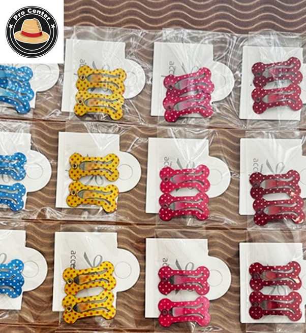 프로센터 패션독 도트뼈다귀 핀 2P 강아지악세사리 강아지똑딱핀 반려견악세사리