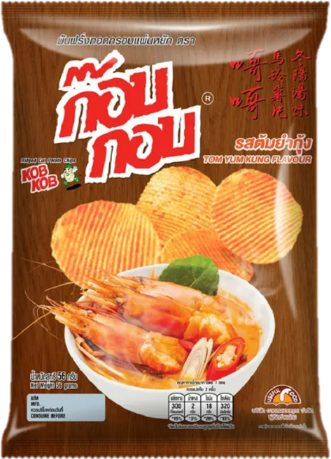 KOBKOB 泰國 哥哥洋芋片 - 酸辣冬蔭功味, 6個, 50g