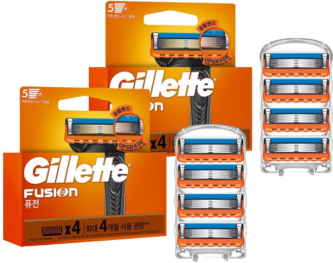 질레트 퓨전 매뉴얼 면도날, 16개입, 1개