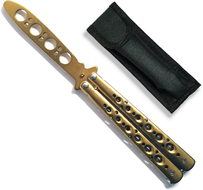 타이거피스트 트레이너 발리송 버터플라이나이프 나비칼, 골드