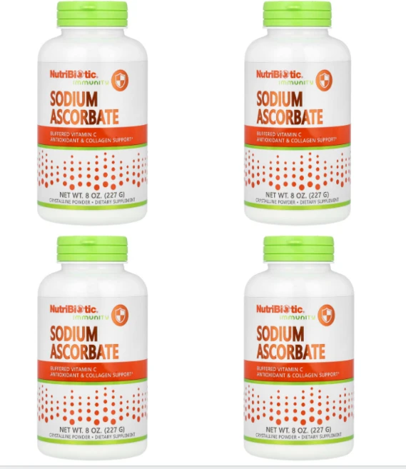 NutriBiotic 뉴트리바이오틱 Immunity 아스코르브산 나트륨 결정질 분말 227g(8oz), 227g, 4개 - 쿠팡