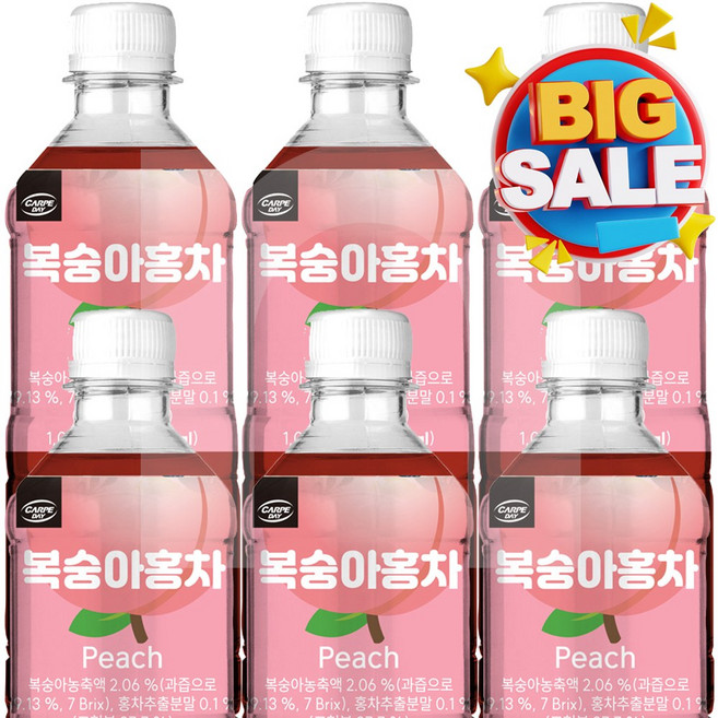 대호 카르페데이 복숭아홍차 액상 1000ml x 6개, 1L