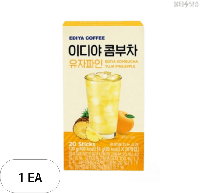 이디야 콤부차 유자파인, 6g, 20개입, 1개
