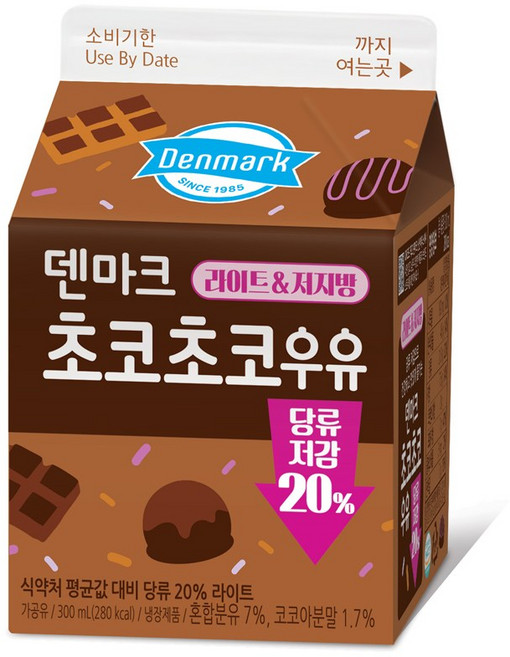 덴마크 초코초코 우유 300ml, 10개