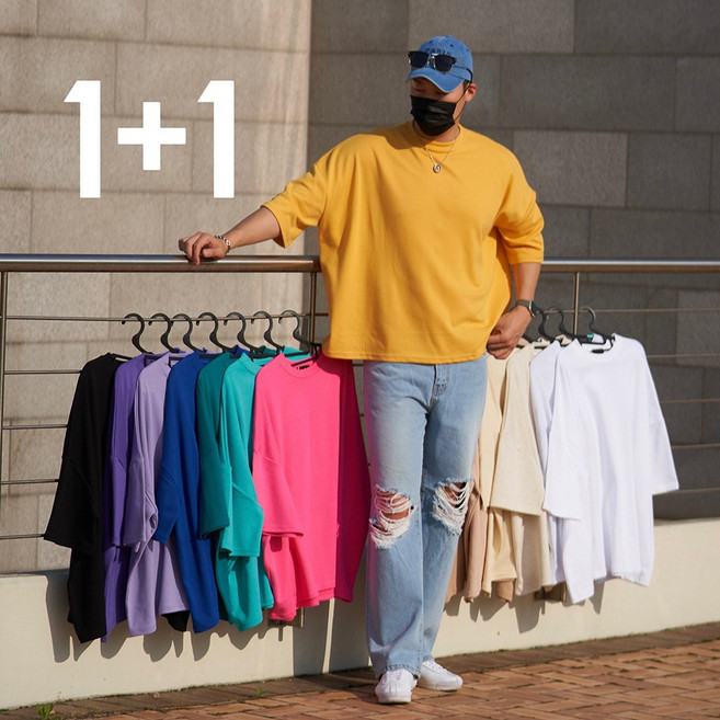 남자7부티셔츠 남자반팔박스티