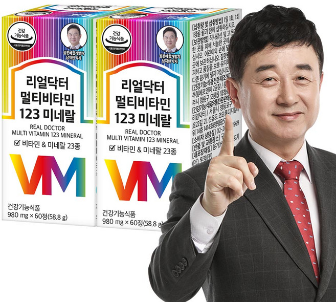 리얼닥터 멀티비타민 123 미네랄, 60정, 2개