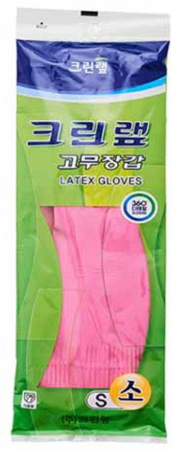 크린랲 고무장갑 소, 핑크, 소(S), 2개