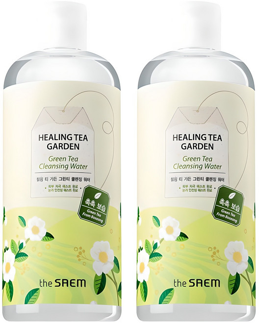 더샘 힐링 티 가든 그린티 클렌징 워터, 500ml, 2개