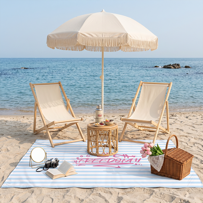 포토제닉 방수 피크닉 매트 돗자리 접이식 감성 나들이 휴대용 캠핑용, 라이트 블루