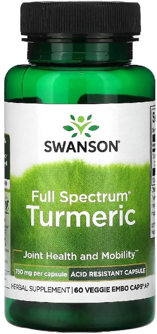 스완슨 풀스팩트럼 강황 750mg 60 베지앰보캡슐 AP, 60정, 1개 - 쿠팡