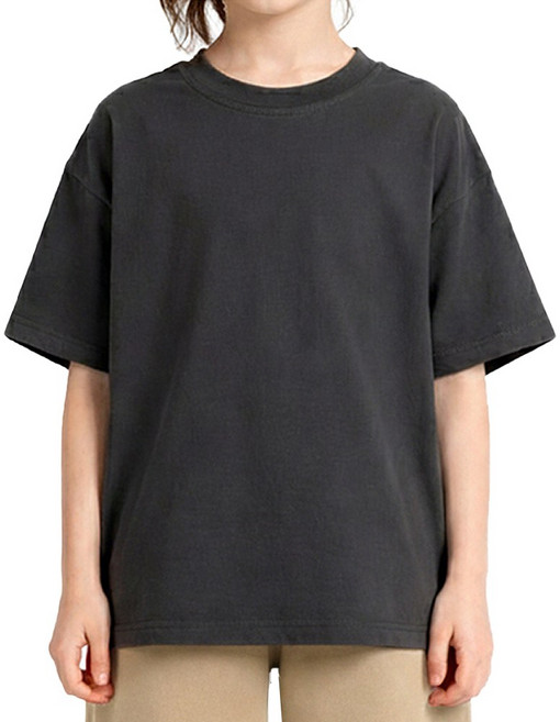 아이크레용 아동 주니어 20수 순면워싱 10컬러 박스핏 무지 반팔 티셔츠