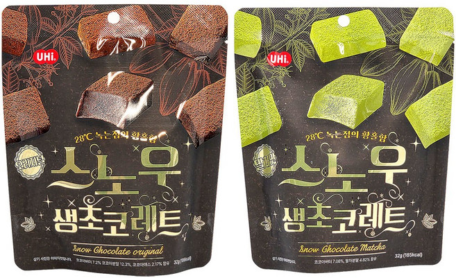 스노우 생초콜릿 오리지널 6개 + 스노우 생초콜릿 말차맛 6개, 12개, 32g
