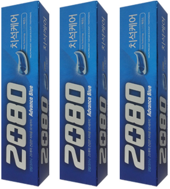 2080 무파라벤 어드밴스 블루 치석케어, 120g, 3개