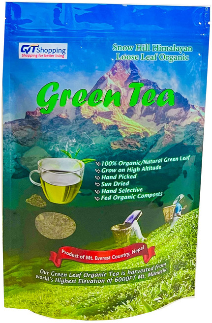 스노우 힐 히말라야 유기농 그린 티 잎 네팔산 - 100% HIMALAYAN Organic Green Tea Leaves of Himalayas Nepal -100% Natur, 200g, 1개, 200g