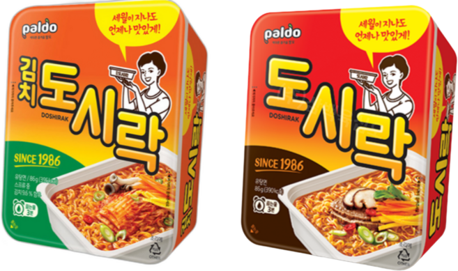 팔도 도시락 86g 6개 + 김치 도시락 86g 6개, 12개