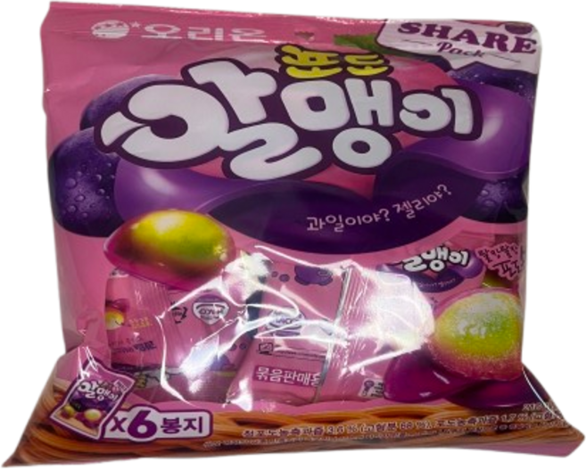 몽글몽글마켓 오리온 포도알맹이 젤리, 36g, 12개